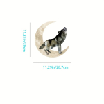 Metal Wolf on Moon Wall Art &ndash; stiilne sisekujundus elu-, magamistoa- ja v&auml;liruumidesse | Ainulaadne metallist seinariip helehall v&auml;rv