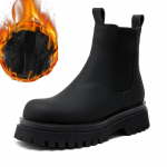 Moodne Mood Ehtne Nahk Meeste Saapad Mustad Saapad Moodne Vabaaja Briti Stiil Paksude Taldadega Keskpikkusega Chelsea Ankle Boots Talveks 38