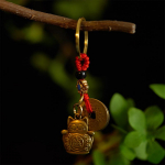 Lucky Cat Five Emperori m&uuml;ndi messingist v&otilde;tmehoidja ripatsid Armsad loomadest k&auml;sitsi valmistatud ehted one size