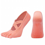 Uued naiste libisemisvastased pilatese sokid, viie varbaga silikoonist libisemiskindlad joogasokid, sidemega balletitants naistele fitness spordi puuvillased sokid EUR 35-40 US 4.5-8.5 oranž