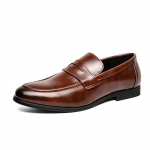Moodsad nahast meeste kingad Kleit Penny Slip On Loafers Ehtsast nahast &auml;rikingad Meeste pehmed pulmakingad meestele 48 pruun