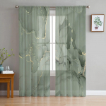 Mururohelised marmorist l&auml;bipaistvad kardinad magamistoa elutoa kaunistamiseks Aknakardin k&ouml;&ouml;ki T&uuml;ll Voile Organza Kardinad W135 x H115cm x1&Rod Pocket