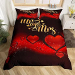 H&auml;rra Proua Voodipesukomplekt Mikrokiust Romantiline Pulmateemaline Tekikotikomplekt King Valentinip&auml;evaks Naljakad Tsitaadid Armastuse S&uuml;damega Tekikott AU Queen 210x210cm black