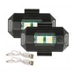 2 tk LED-vilkvalgustid 7 v&auml;rvi USB laetav hoiatusvalgusti s&otilde;idab A