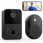 WiFi Video Uksekell Juhtmevaba HD Kaamera Turvalisus Nutikas Kodu Uksekell Intercom &Ouml;ise N&auml;gemisega Uksekell Helinaga must
