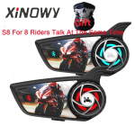 XiNOWy S8 PRO mootorrattakiivri Bluetooth-intercom 6-8 s&otilde;itjale, veekindel BT5.3 kommunikaator, intercom 2PCS S8 Pro
