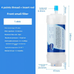 5-tolline v&auml;ike vee eelfilter puhastite, pesumasinate, veesoojendite ja nutikate tualettruumide katte jaoks (PP element) 4-point thread-2-point rod (without connector)