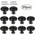 20 tk kapinupud, mattmustad kapinupud kummutite nuppude jaoks, kapiukse nupud, kruvidega 20-Pack must