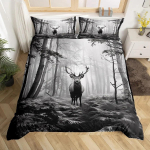 Hirv P&otilde;der Tekikott King Queen Taluhirv Metsa Tekikoti Kate P&otilde;hjakaru Eluslooma Loomade Voodipesu Komplekt Telkimine Jahindus Tekikate 70x133cm 2pcs