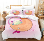 Kawaii looma Axolotl tr&uuml;kiga voodipesukomplekt &Uuml;heinimese Twin T&auml;iskasvanu Queen King Suuruses Voodikomplekt T&auml;iskasvanu Laste Magamistuba Tekikottide Komplekt 3D Anime 218x177cm 86x70in