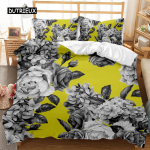 Lilleline tekikottide komplekt V&auml;rviline lilleline Fresh Garden Botanical kahekordne voodipesukomplekt, naiste lilleline pol&uuml;estrist voodipesukomplekt, kuninganna kuninganna EU single(135x200cm)