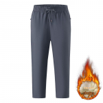 Meeste paks sametvoodriga soe puuvillane jope keskealistele ja eakatele Cotton Pants - Gray Straight