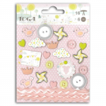 TOGA Lot de 16 embellissements Bout'chou - rose