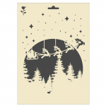 Pochoir de No&euml;l A4 - Clair de lune