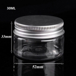 1PC 30-250ML Aluminum Cap Empty Jar Transparent Plastic Bottle Cosmetic Tin Pot Lip Balm Oil Wax Containers Home Storage Bottles