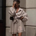 YYFS naistemood vabaaja &uuml;hev&auml;rvilise prindiga pikkade varrukatega POLO kaelap&uuml;kste &uuml;likonnad XL khaki