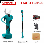 ONEVAN 45mm Harjadeta Teleskoopvarrega Oksak&auml;&auml;rid 2800W K&otilde;rgete Oksade L&otilde;ikur 2 &Uuml;hes Aianduslik T&ouml;&ouml;riist Makita 18V Aku jaoks 1 Battery EU Plug