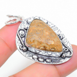 Fossil Coral Handmade 925 Sterling Silver Jewelry Pendant 2.09 h8v51