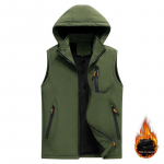 Meeste trendikas &otilde;huke kapuutsiga vest: Outdoor s&uuml;gis/talv pluss sametist paksendatud vest soojaks 3XL armee roheline v&auml;rv