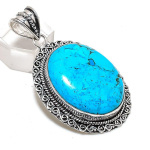 Natural Tibetan Turquoise 925 Sterling Silver Jewelry Pendant 2.29 g7g71