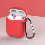 &Uuml;hev&auml;rviline silikoonist pehme &uuml;mbris Airpodide jaoks 1/2 vedel silikoonist juhtmevaba Bluetooth-k&otilde;rvaklappide kaitsekate Airpods 2 jaoks Airpods 1/2 punane