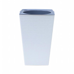 Suur lillepott Imiteeritud metall Plastik K&otilde;rge istutusmasin Aia aksessuaarid Telliskivi muster Ruudukujulised lillepotid Sissevoolu kastmiss&uuml;steemiga CHINA&17.2X12X8.6cm valge