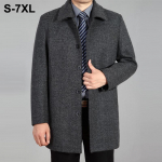 Meeste villane mantel s&uuml;gistalvine mantel Villane pikk mantel Peamantel Meeste villane jope, suur suurus 7XL 5XL