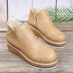 Uued kevadised kiilkontsad naiste mugavad pahkluusaapad vabaaja s&uuml;gissaapad &uuml;mara ninaga 4 cm kontsaga paeltega ja lukuga platvormkingad pruun EVA 35
