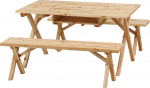 Fuji Boeki Aiam&ouml;&ouml;blikomplekt BBQ-laua ja pingikomplekt Laius 120 x S&uuml;gavus 75 x K&otilde;rgus 65cm Naturaalne 4 inimesele Koht pliidile Koht p&auml;ikesevarjule Seederipuit