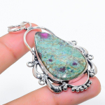Ruby in Fuchsite Ethnic 925 Sterling Silver Jewelry Pendant 2.76 R9f79