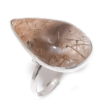 Golden Rutile Handmade 925 Sterling Silver Jewelry Ring Size 8 i1u81