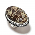 Asteroid Jasper Handmade 925 Sterling Silver Jewelry Ring Size 10 j4b95