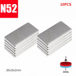 N52 20x10x2mm neod&uuml;&uuml;mplokkmagnet haruldaste muldmetallide magnetid 10/20/30/60 tk h&otilde;be