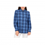 Polo Ralph Lauren Ss23 Ruuduline krae &Uuml;he n&ouml;&ouml;pidega Pikkade varrukatega S&auml;rk Naiste s&auml;rgid Sinine 200862017-001 XS