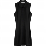 Calvin Klein Elegantne Prantsuse Vintage T&otilde;mblukuga Kraega Varrukateta Kleit Naiste Kleidid Kosmosmust Must J223521 S