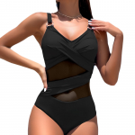 Push Up naiste &uuml;hes t&uuml;kis ujumistrikoo Seksikas v&otilde;rguga ujumisriided Naiste rannaujumiskost&uuml;&uuml;m Monokini 2XL must