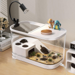 Akvaarium kilpkonnadele, koos p&auml;ikesev&otilde;tukoha ja katetega Roomajad Beige Medium