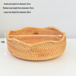 Handmade Rattan Storage & Draining Basket for Kitchen, Living Room, or Snacks. Set of Three (Large, Medium, Small)