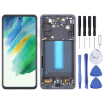 Samsung Galaxy S21 FE 5G SM-G990B 6,36-tollise EU-versiooni OLED LCD-ekraani digitaiser t&auml;ielik koostis raamiga (Must) must