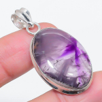 Natural Sage Amethyst Gemstone 925 Sterling Silver Jewelry Pendant 1.81 i7m05