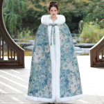 Hanfu Keep Pont&scaron;o Villane Sall Talvine Karuskrae Antiikne Paksenenud Soe Pikk Hiina stiilis Mantel Naiste Talvine S