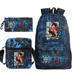 ONE PIECE Luffy Perifeerne &Otilde;pilase Koolikott Kolmeosaline Amazon Populaarne Noorte Seljakott &Otilde;lakott Pinal Three-piece set black