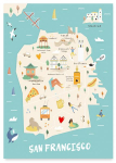 Plakat mapa ilustracja San Francisco 30x40 cm