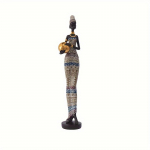 Vaikmustast mustaks v&auml;rvitud kuju Dekoratiivsed figuurid Retro Aafrika naised savipottidega Kodune magamistoa laua kollektsiooni esemed