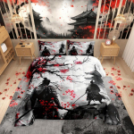 3 tk Punane Jaapani Samurai 3D Prinditud Voodipesukomplekt Mugav Tekikate Kuningas Kuninganna Kahene Suurus S&uuml;nnip&auml;evakingitus Magamistoa Kaunistus EU Single 135x200cm