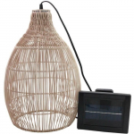 P&auml;ikesevalgusti - LUMISKY - HOLIDAY - H42 cm - Boheemlaslik looduslik punutud korvistiil - Soe valge LED beež