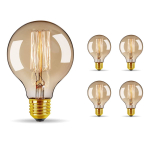 Bravelight Edisoni lambid, 60W, E26E27 sokkel [G95], Pallikujulised lambid, S&uuml;sinikkiust lambid (Mitte-LED-pirnid), Soe Valge, Stiilsed Edison Lambid, Retro Lambid,