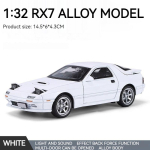 Valatud 1/32 Mazda RX7 RX-7 FC INITIAL D Miniatuurid Sulamist Metallist Auto Mudel M&auml;nguasi Heli ja Valgusega S&otilde;idukid M&auml;nguasjad Poistele Laste Kingitused