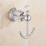 Vannitoa riistvara komplekt Kristall Vannr&auml;tikuriiul Tualettpaberi hoidja H&otilde;bedane Kroomitud R&auml;tikupuld Hambahari hoidja Hommikumantli konks EL8130