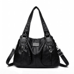 Naiste kott Vintage pehmest nahast kott Crossbody &otilde;lakott naistele Daamide &otilde;lakotid Moodne mitmek&uuml;lgne k&auml;ekotid 36 &times; 11 &times; 26 cm must